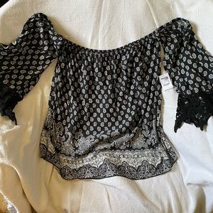Charlotte Russe Off The Shoulder Boho Top